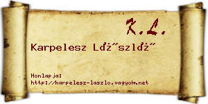 Karpelesz László névjegykártya